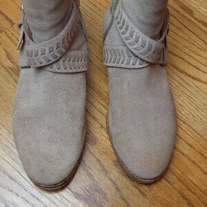 Jack Rogers Women's Ankle Boots 6.5M Eliza Taupe / light brown Suede Leather EUC